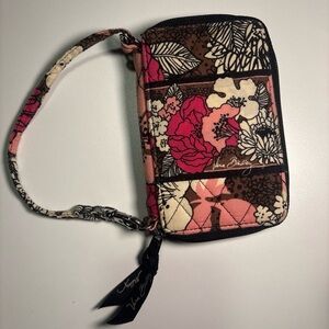 Vera Bradley Pink Floral Quilted Wristlet Clutch